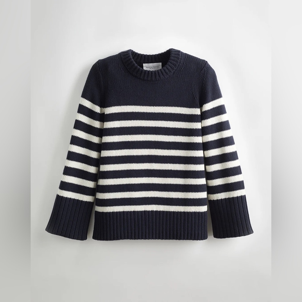 State of Cotton NYC Kittery Stripe Sweater Navy Medium